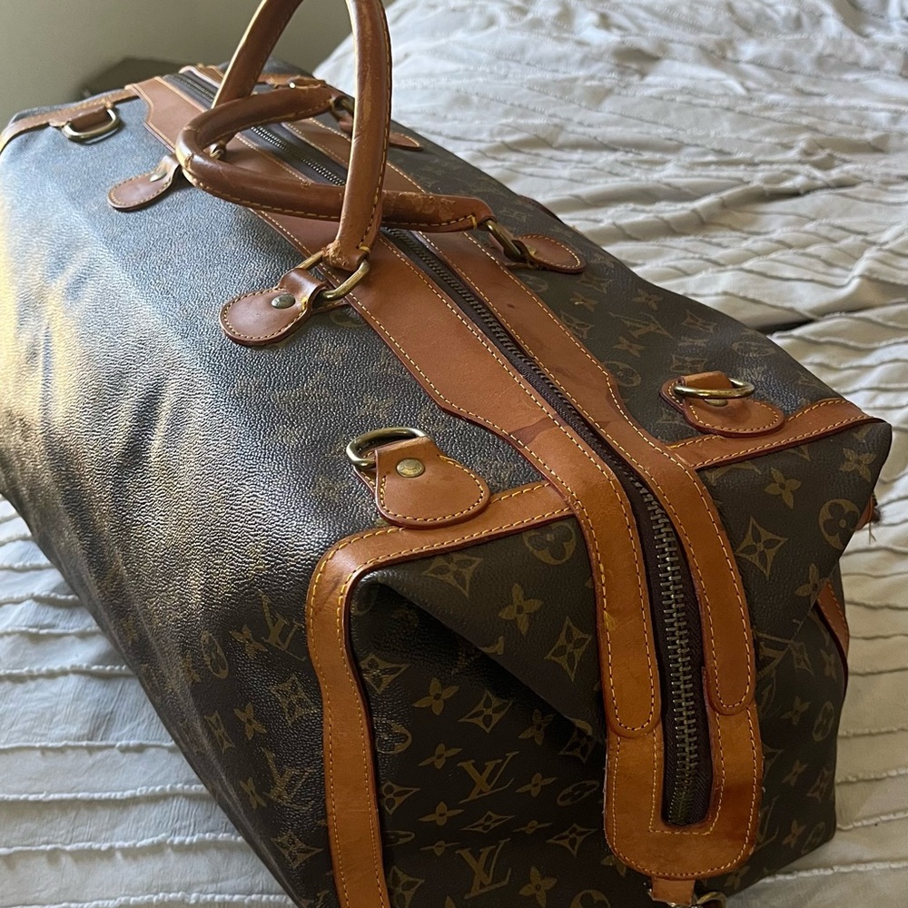 Louis Vuitton Brown Duffel Bag with Monogram Canvas